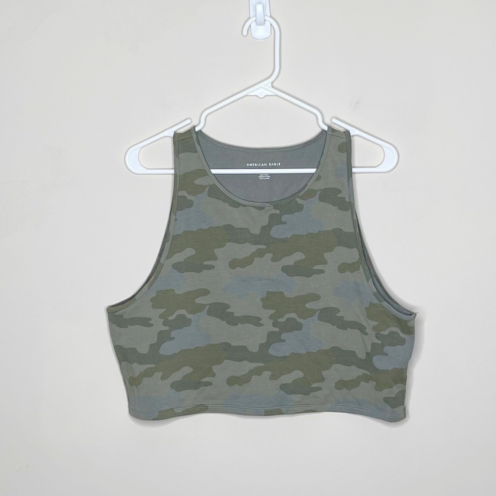 American Eagle Camo Crop Tank Top